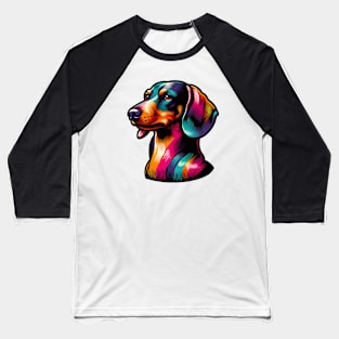 Retro, Vintage Dachshund Dog Profile Baseball T-Shirt